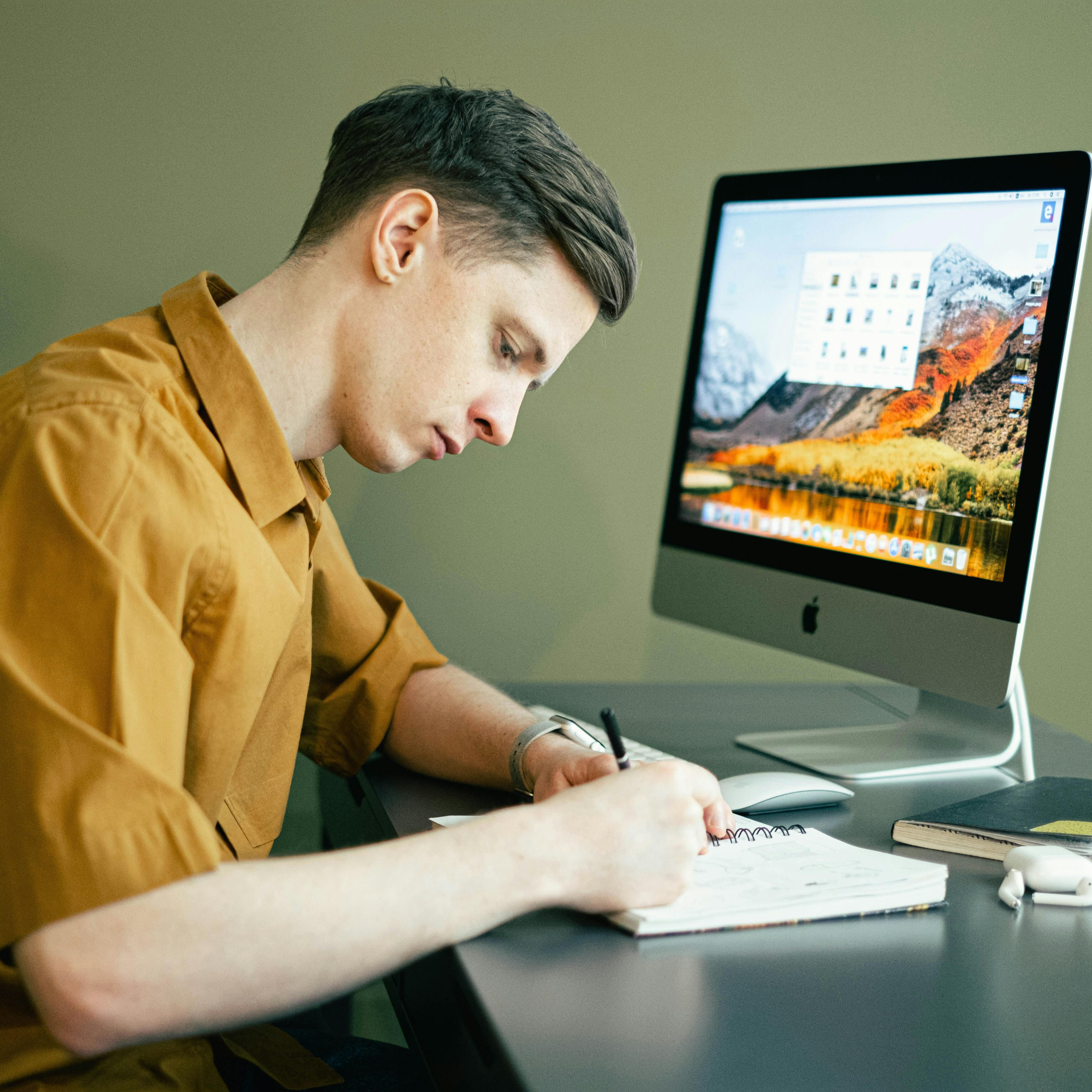 Man working on a computer