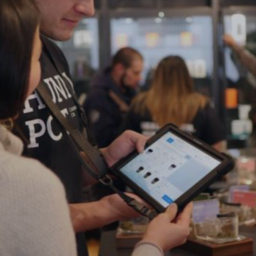 Person performing a sales technique
