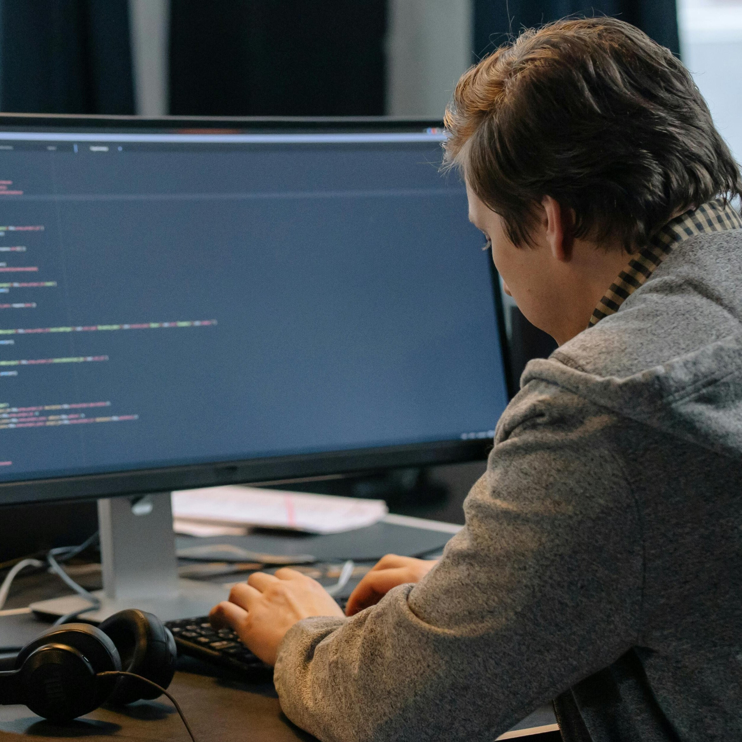 Man on a computer